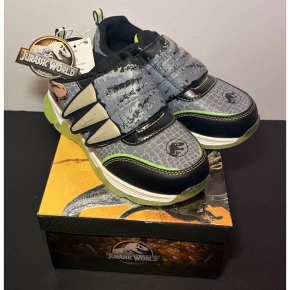 Jurassic World Toddler Boys Athletic Light-up Sneakers Multicolor T. Rex Youth 1 - Picture 2 of 16
